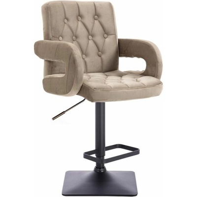 LuxuryForm Design Boston Velur na čiernej hranatej podstave latte