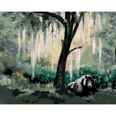 ZUTY Malování podle čísel MEDVĚD V LESE D RUSTY RUST Rozměr 80 x 100 cm Rámování bez rámu a bez vypnutí plátna