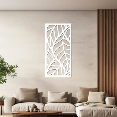 dřevo života Dekorační panel LEAF Rozměry (cm): 20x40, Zvolte barvu dekoru: Bílá