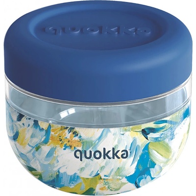 Quokka Bubble Plastová nádoba na jedlo blue Peonies 500 ml