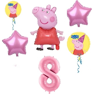 Balónkový set Prasátko Peppa 8.narozeniny