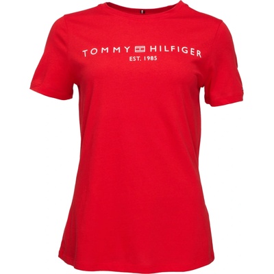 Tommy Hilfiger Dámske tričko LOGO CREW NECK červená