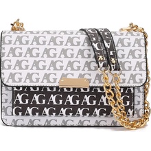 L&S taška přes taška přes rameno Anna Grace designová s klopou Cross Body LS-AG00772P white/black/white bílá černá