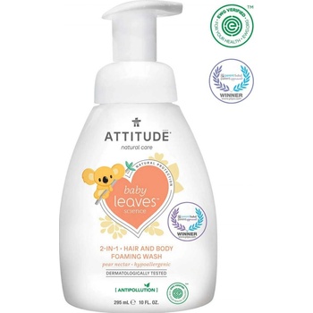 Attitude Detské telové mydlo šampón a kondicionér 3v1 s vôňu hruškovej šťavy s pumpičkou 300 ml