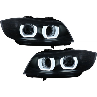KITT Specials 3D Angel Eyes LED DRL Xenon Headlights suitable for BMW 3 Series E90 E91 LCI (2008-2011) Black
