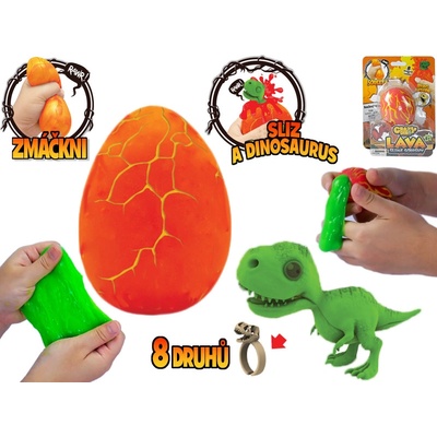 Crazy Dino vejce se slizem dinosaurem a prstýnkem mix variant či barev