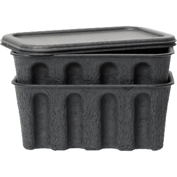 Ferm Living Paper Pulp Кутии за съхранение черни, 2 бр (1104272366)