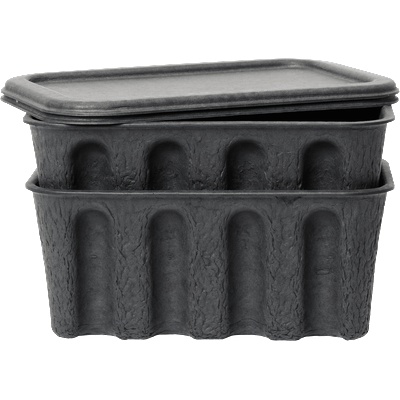 Ferm Living Paper Pulp Кутии за съхранение черни, 2 бр (1104272366)