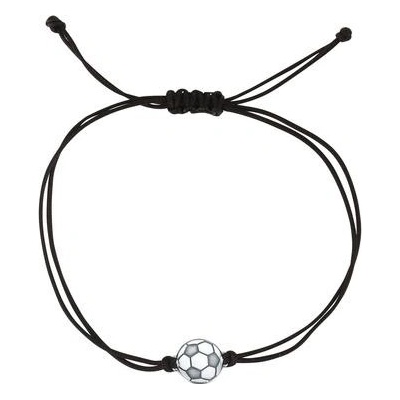 Pavona textilní náramek Kabbalah černý se stříbrným fotbalovým míčem 13057.3 black