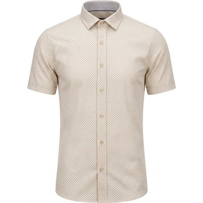 Ego Man pánská košile krátký rukáv regular fit EKR-245-2 béžová