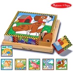 Melissa & Doug Дървени кубчета 6 картинки Животни - Melissa & Doug