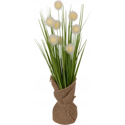 UMĚLÁ TRÁVA V JUTOVÉM KVĚTINÁČI 42 CM ZELENÁ, PRŮMĚR 20 CM