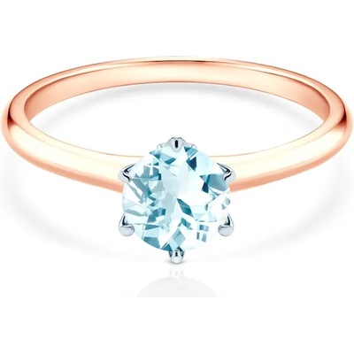 SAVICKI Годежен пръстен The Journey: двуцветно злато, аквамарин