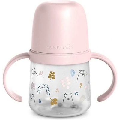 Suavinex první láhev s oušky Bear růžová 150 ml