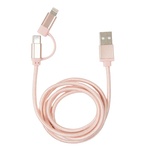 Kikkerland US237-RG оплетен USB-C Lightning кабел в розово злато (US237-RG)