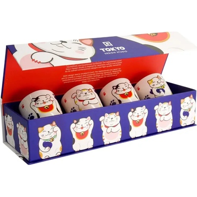 Design Darčekový set hrnčekov Tokyo Studio Kawaii Lucky Cat uni 4 x 170 ml