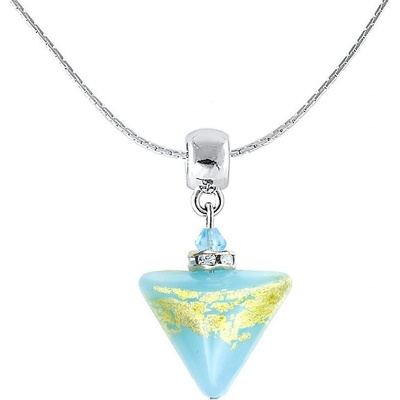 Lampglas Nápaditý náhrdelník morning sky triangle s 24-karátovým zlatom v perle NTA11
