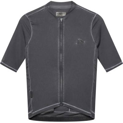 CafÉ du cycliste Мъжка фланелка с къс ръкав за колоездене CAFÉ DU CYCLISTE Laurette Cycling jersey - Cold Dye Anthracite - размер XL (056-4290-0114)