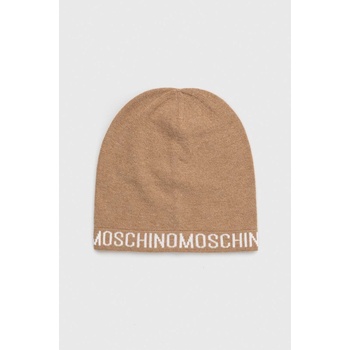 Moschino Вълнена шапка Moschino в кафяво с фина плетка от вълна (M2354.65233)