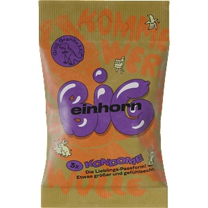 Einhorn Condoms: BIG, 3 large vegan condoms in the chips bag