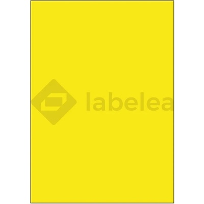 Labelea Samolepiace etikety 210x297 mm farebné papierové, na hárku A4, pre laserovú a atramentovú tlač, Farba etikiet Žltá, Počet hárkov v balení 100 EPY210297PY001S