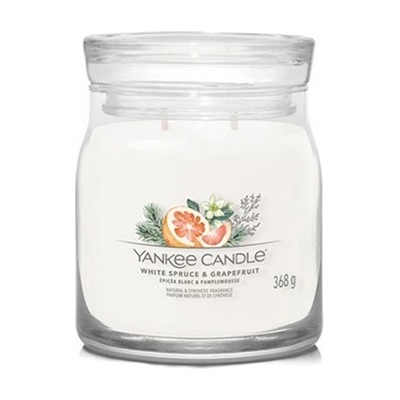 Yankee Candle White Spruce & Grapefruit подписана свещ средна 368 гр