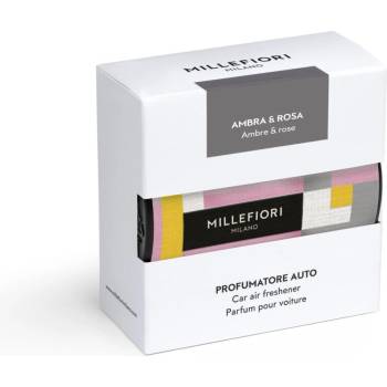 Home fragrance italia srl Millefiori Icon Ambra & Rosa аромат за кола Textile Floral, розов