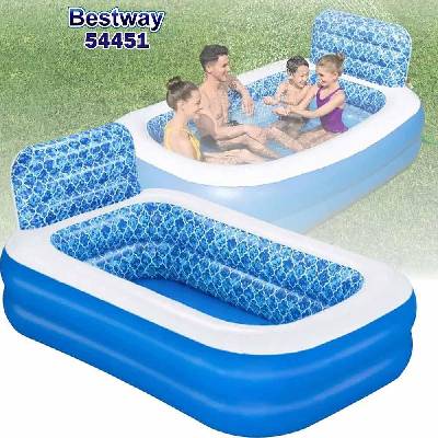 Bestway Басейн надуваем, 229x152x96 см, Bestway 54451 Waterfall Oasis Sprikler, с вградена пръскалка (54451)