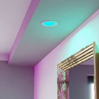 901431-LED RGBW таванно вградено осветително тяло FUEVA-Z LED/5W/230V 12cm IP44 бяло (EG901431)