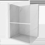 Mexen Kioto+ L стена за душ с рафт Walk-in 65 x 200 cm, прозрачен, бял - 800-065-123-20-00 (800-065-123-20-00)