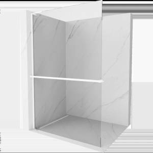Mexen Kioto+ L стена за душ с рафт Walk-in 65 x 200 cm, прозрачен, бял - 800-065-123-20-00 (800-065-123-20-00)
