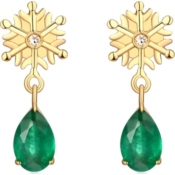 HARAHU Обеци st-23424 - Златна / Зелена kp23424 (st-23424)