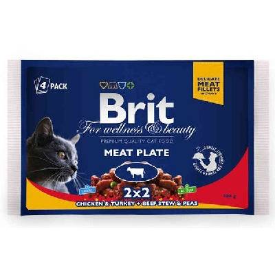 Brit Premium Cat Delicate Fillets in Gravy Turkey and Chicken, Beef and Peas 4 x 100 g