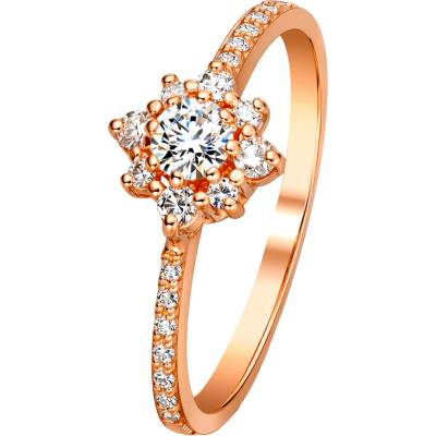 Zlaton Prsten růžové zlato s diamanty 000190807250