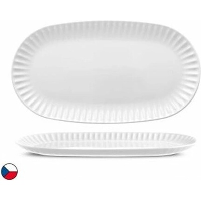 Oválný talíř porcelánový s reliéfním dekorem 37 cm 100035489