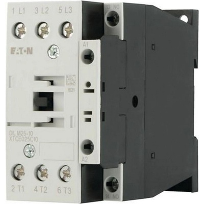 Eaton Контактор EATON DILM25-10(230V50/60HZ), 277140 - 3 полюса, 380 V 400 V 11 kW, 1 N/O, 230 V 50/60 Hz, AC работа, Винтови клеми (277140)