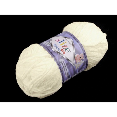 Pletací žinylková příze Alize Velluto 100 g Varianta: 2 (62) krémová světlá, Balení: 1 ks 51233/126298/239000