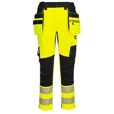 Portwest hi-vis craft dx454 / Светлоотразителни панталони, 16 джоба - hv жълто/черно uk 38/eu 54 (dx454ybr38)