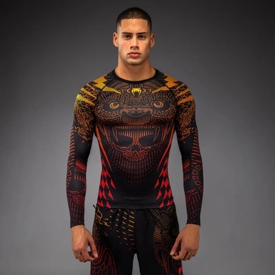VENUM Рашгард Venum Quetzal Fury Long Sleeve Rashguard - Black/Fury Red/ Tangerine - L