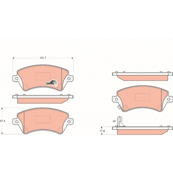 Sada brzdových platničiek kotúčovej brzdy TRW GDB3288