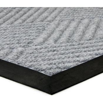 FLOMA Crossing Lines Šedá textilná gumová čistiace vstupná rohož 45 cm x 75 cm x 1 cm