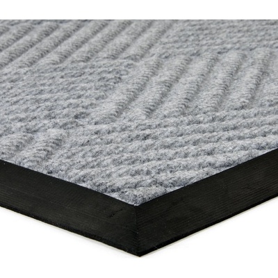 FLOMA Crossing Lines Šedá textilná gumová čistiace vstupná rohož 45 cm x 75 cm x 1 cm