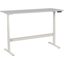 Manutan Výškově nastavitelný kancelářský stůl Manutan, 180 x 80 x 62,5 - 127,5 cm, rovné provedení, ABS 2 mm, světle šedá 58060
