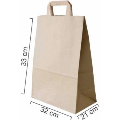 Zawmark Plus Taška papierová 32x21x33cm hnedá ploché ucho 250ks/bal