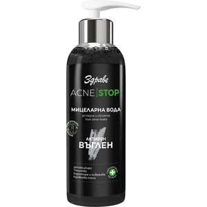 Здраве Acne Stop Мицеларна вода с активен въглен, 500 ml