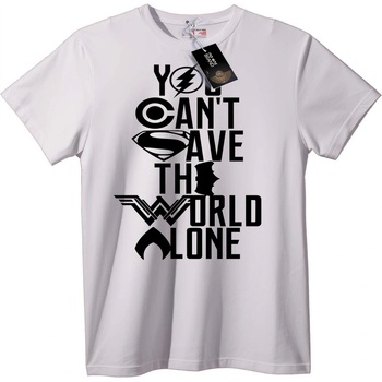 NOONEBRAND Тениска Не можеш да спасиш света сам - 6XL, Black
