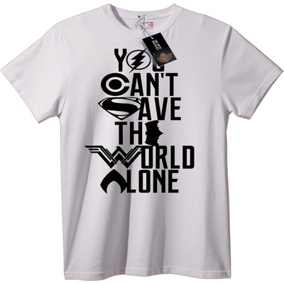 NOONEBRAND Тениска Не можеш да спасиш света сам - 6XL, Black