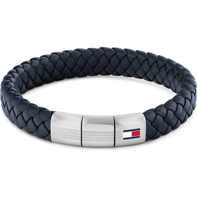 Tommy Hilfiger Modrý kožený náramek s ocelovým zapínáním 2790660