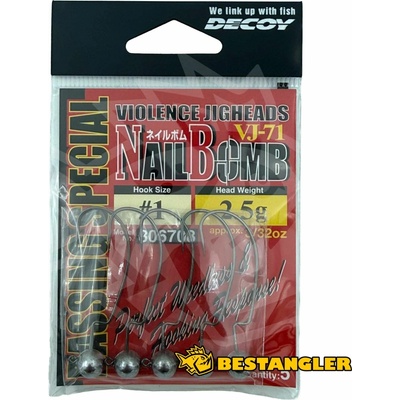 Decoy jigová hlava NAIL BOMB VJ-71 vel.1 2,5g 5 ks