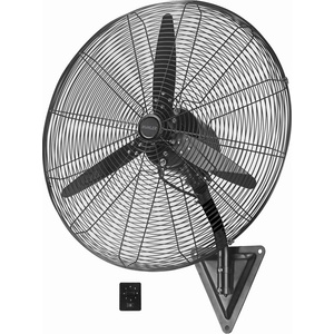 Muhler Вентилатор стенен 26'' Muhler MFI-2616, Индустриален, Мощност 160W, 3 степени, 3 алуминиеви перки, Широкоъгълна осцилация, Черен (KT-1006348)
